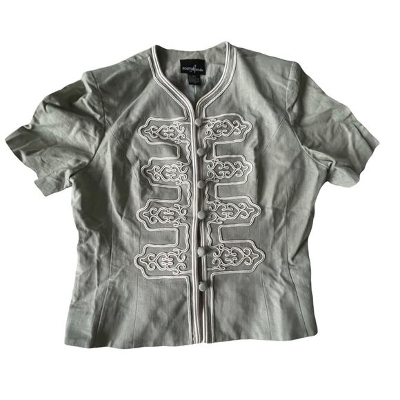 Positive Attitude 2 Piece Linen Set Blouse and Pants Mint Green Vintage 12 EUC - Picture 4 of 10